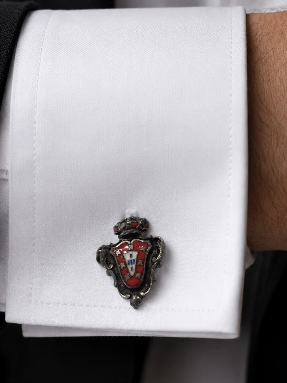 Military Monarchy Rosas De Portugal Cufflinks Pre-Owned  VTG